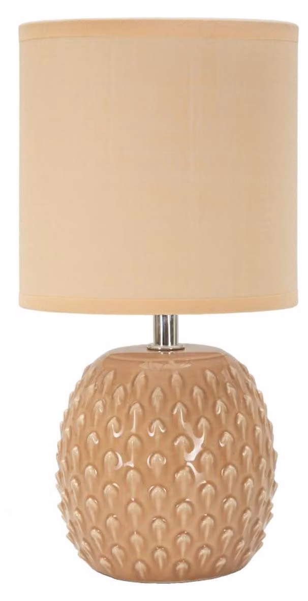 Lampada da comodino Pontus Pesca in Vetroceramica con paralume in tessuto — Ø 14 cm