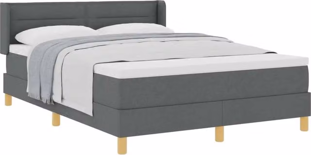 Letto a molle con materasso vidaXL in tessuto grigio moderno L/P: 160 x 200 cm