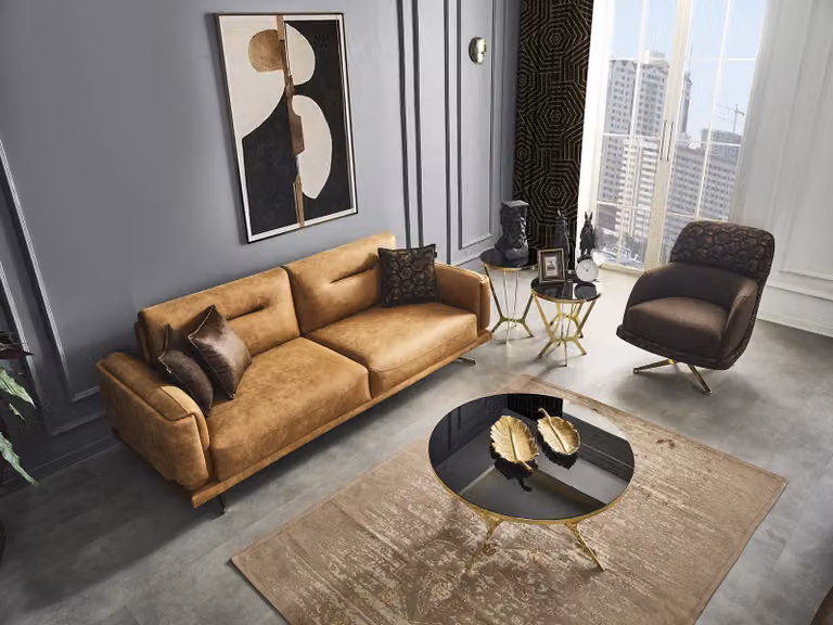 Sofagarnitur Sofa 31 Sitzer Sessel Möbel Luxus Design braun