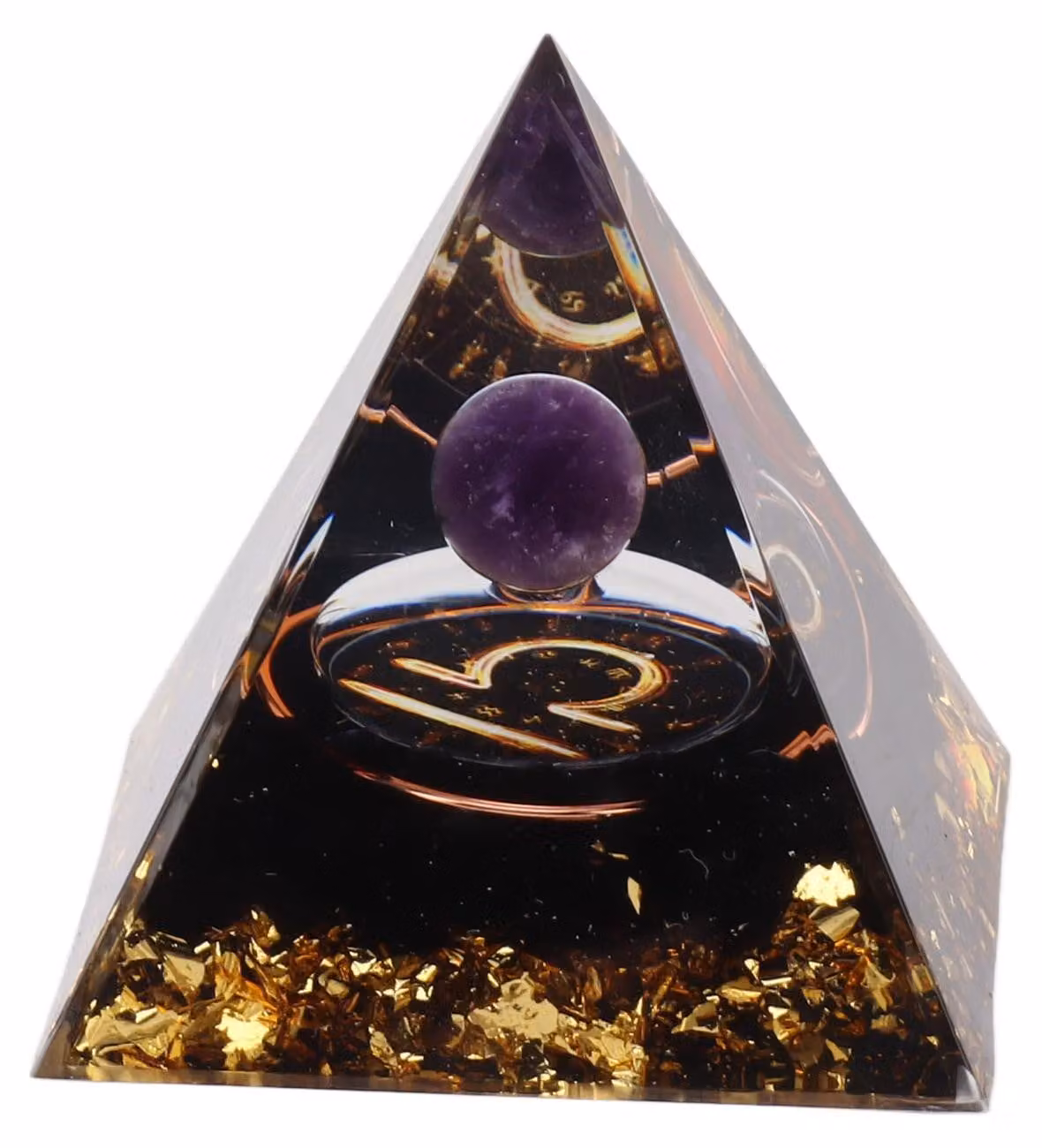 Piccola piramide in orgonite, alta 5 cm, per generare energia positiva, cristallo curativo, piramide per la meditazione, generatore di energia per i chakra, segno zodiacale: Bilancia