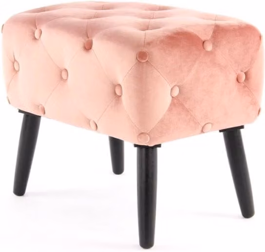 Panca pouf in velluto rosa con stile Chesterfield di KENDRA HOME – 1