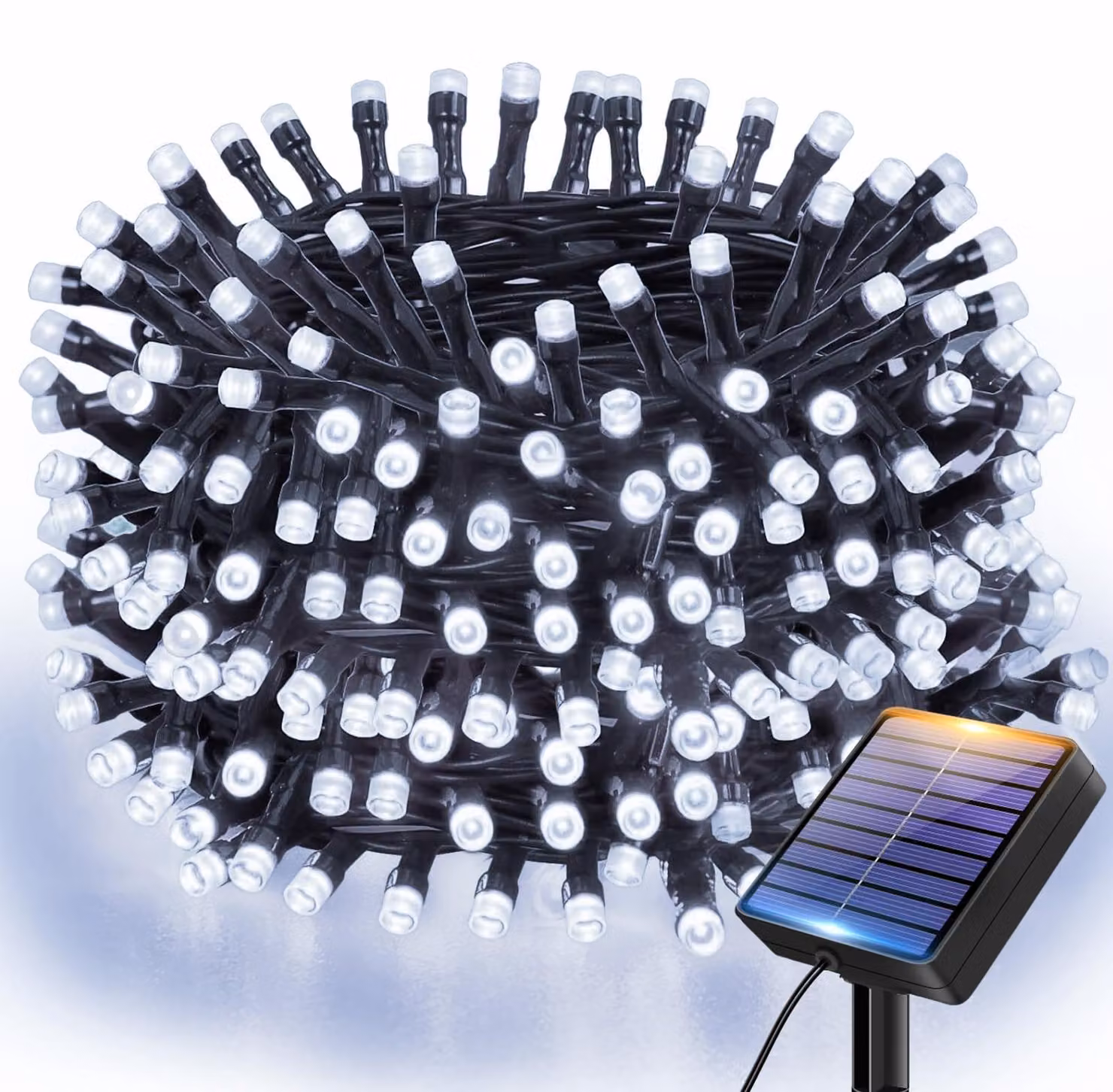 Catena luminosa solare, 6 metri, 60 LED, grado di protezione IP65, 8 modalità, per uso esterno