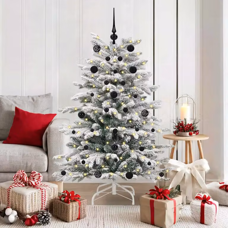 Albero di Natale Artificiale Moderno vidaXL Bianco con Luci LED Warm White, Altezza: 150 cm