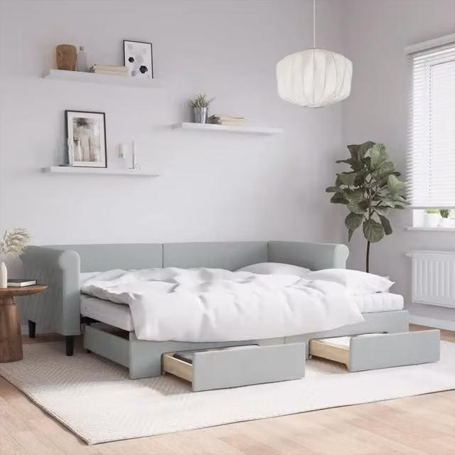 Divano Letto Moderno vidaXL Grigio per Soggiorno e Camera da Letto – 1