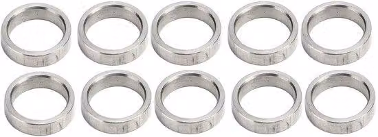 Set di anelli in acciaio inossidabile, 10 pezzi, diametro esterno 15 mm, diametro interno 12 mm