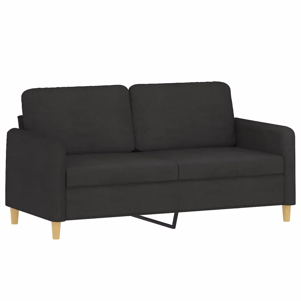 Divano moderno vidaXL in tessuto nero con struttura in metallo per il tuo soggiorno L: 158 cm, P: 77 cm, H: 80 cm – 2