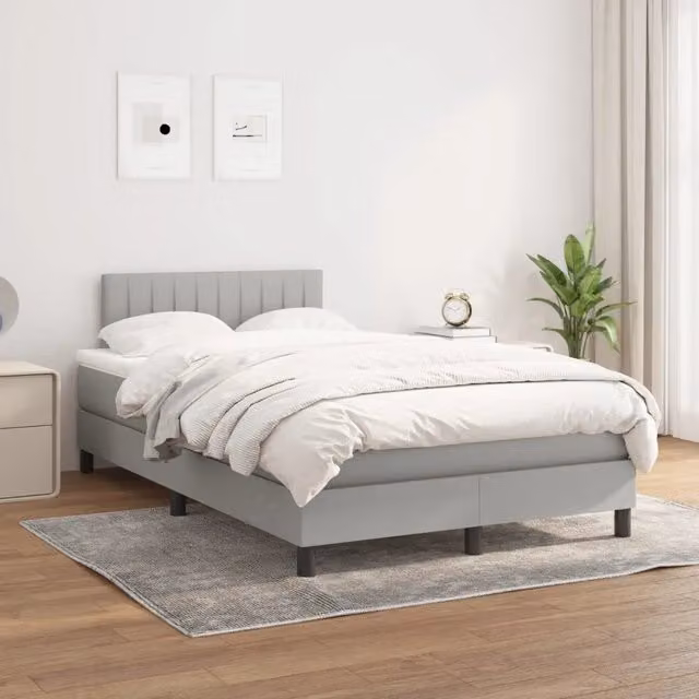 Letto Ibrido con Giroletto a Molle e Materasso vidaXL, Grigio e Bianco, L/P/H: 120 x 200 cm – 1