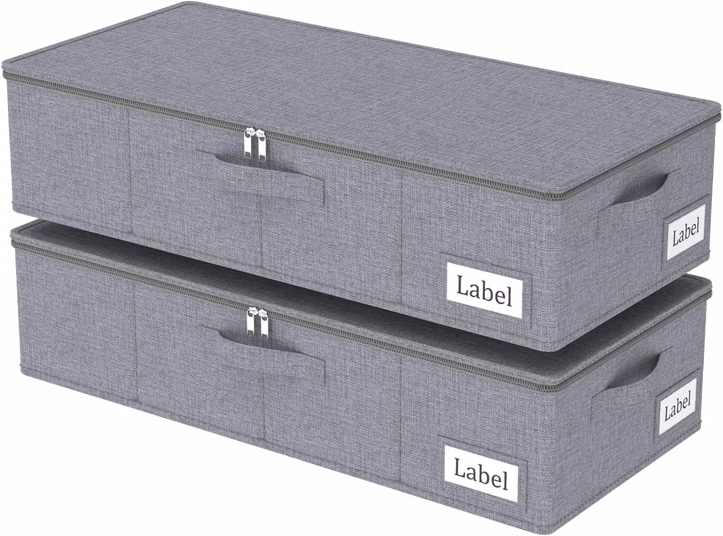 Contenitore portaoggetti da riporre sotto il letto, dimensioni 60x30x15 cm, set da 2, con coperchio e maniglie, ideale per riporre vestiti