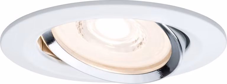1x Set di faretti da incasso Paulmann Premium, lampade da incasso rotonde, orientabili, dimmerabili, LED, 6,8W, 230V, bianche, con finitura cromata