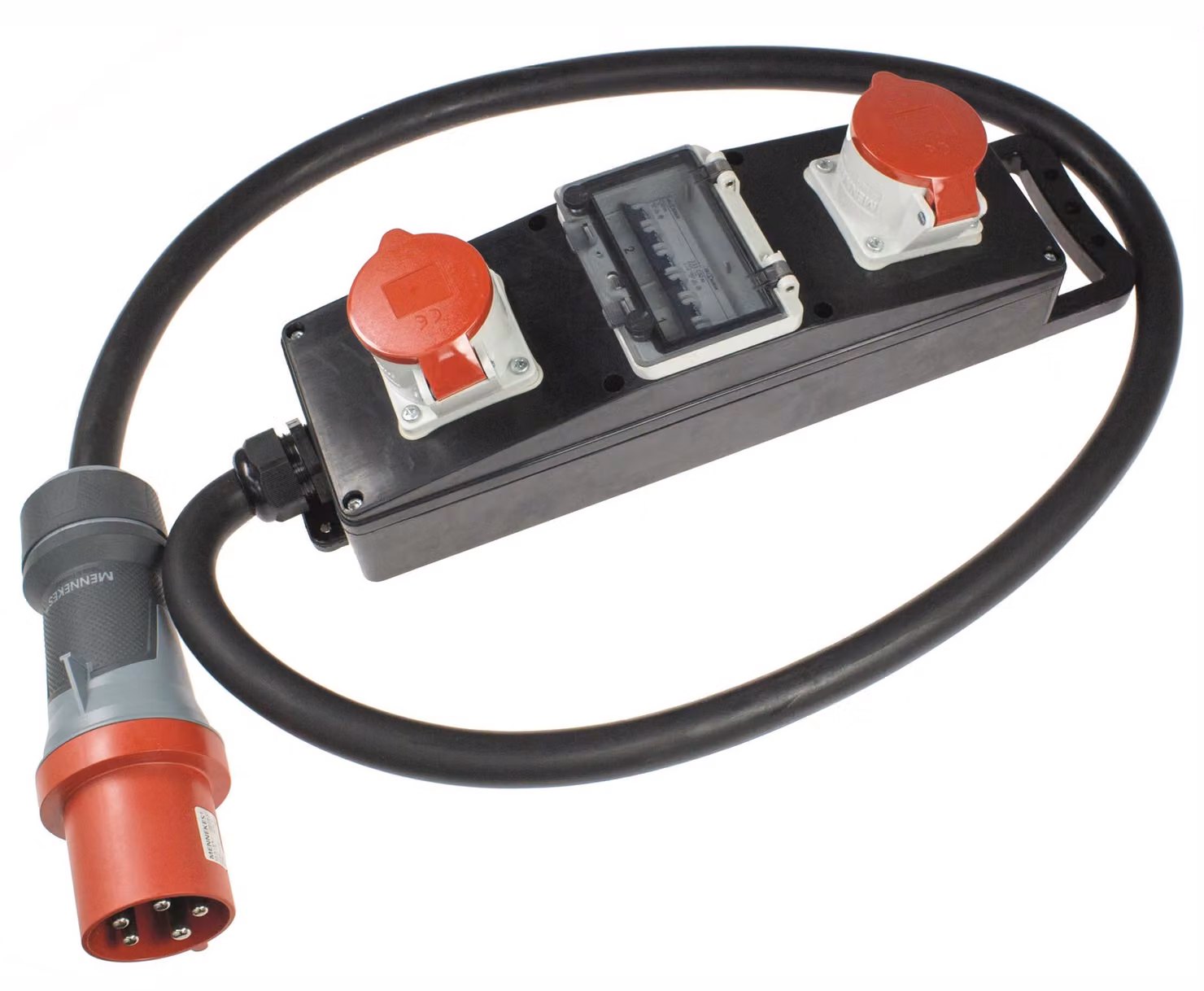 AS Schwabe 60807 Nastro di distribuzione in gomma piena S 11 63 A 63 A 1 spina CEE 63 A, 5 poli 400 V IP44 (60807)