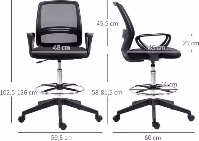 Sedia da ufficio regolabile con poggiapiedi