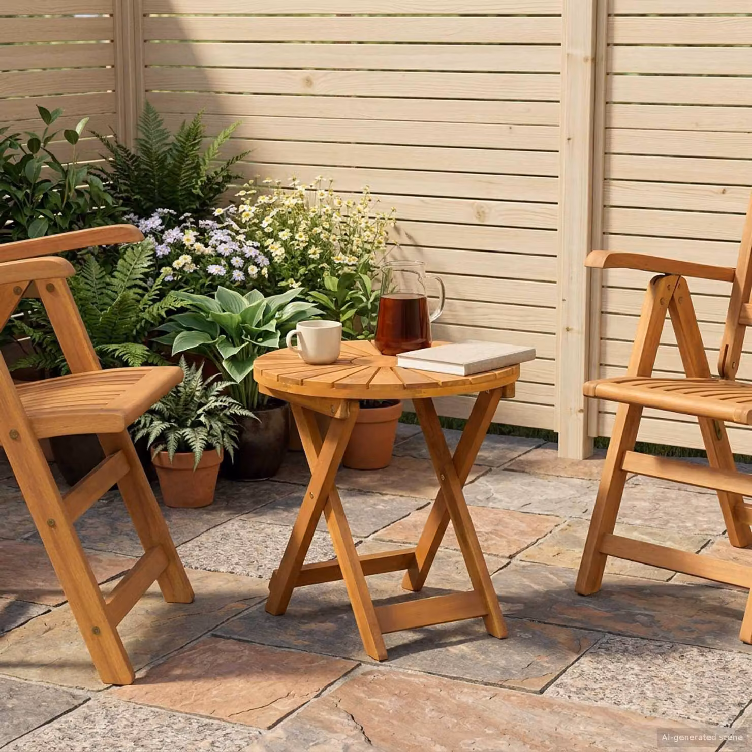 vidaXL Tavolo da bistrot rotondo in legno di acacia massello naturale marrone L: 45 cm, P: 45 cm