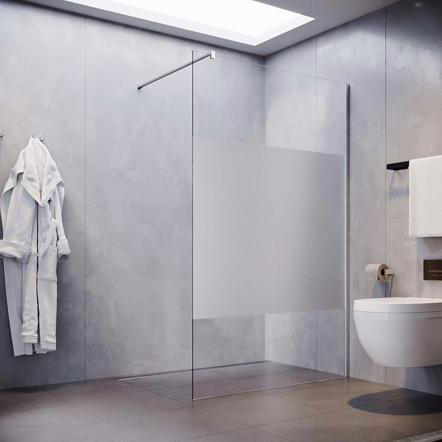 Cabina doccia Cabina doccia con 8 mm Nano ESG 140x200cm--parzialmente satinata