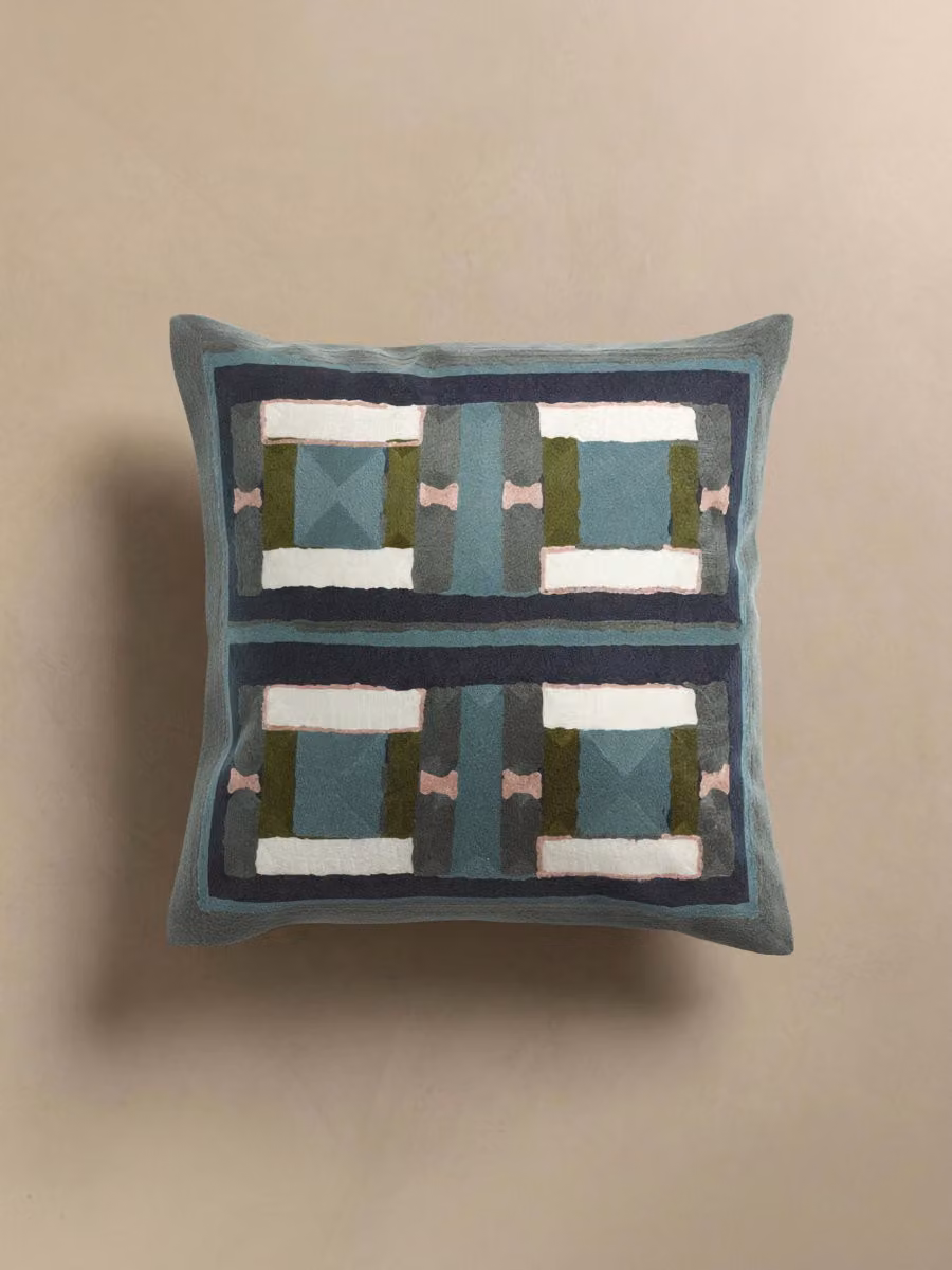 Cuscino quadrato con motivo grafico verde Kenay Home in cotone, lavabile e con rivestimento rimovibile, 45 x 45 cm – 2