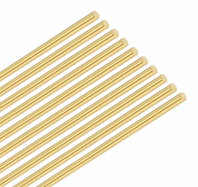 Barre di ottone, 1x200 mm, 10 pezzi, qualità H59, rotonde, massicce, per progetti fai-da-te e modellismo