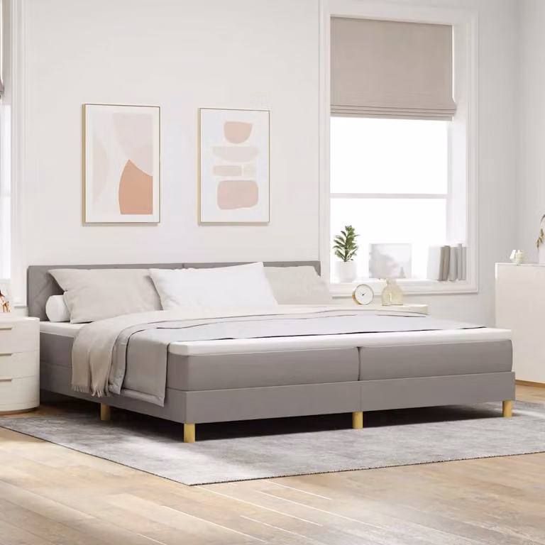 Letto ibrido con materasso vidaXL in tessuto beige e grigio L: 200 cm, P: 200 cm, H: 280 cm