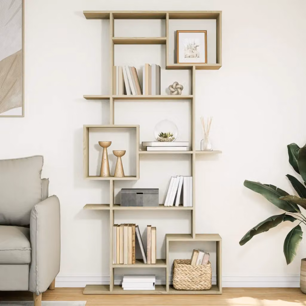 Libreria vidaXL in Legno MDF Marrone per Soggiorno L: 92 cm, P: 29 cm, H: 188 cm