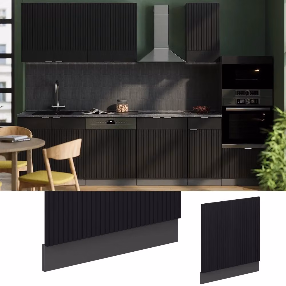 Pannello frontale Fame-Line Vicco Nero rigato/Antracite, Larghezza: 60 cm – 2