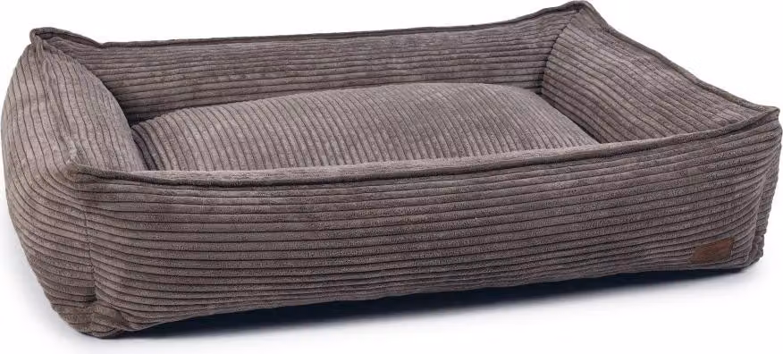 Letto imbottito a coste per cani, design Lotte, colore: marrone, dimensioni: 95x80 cm