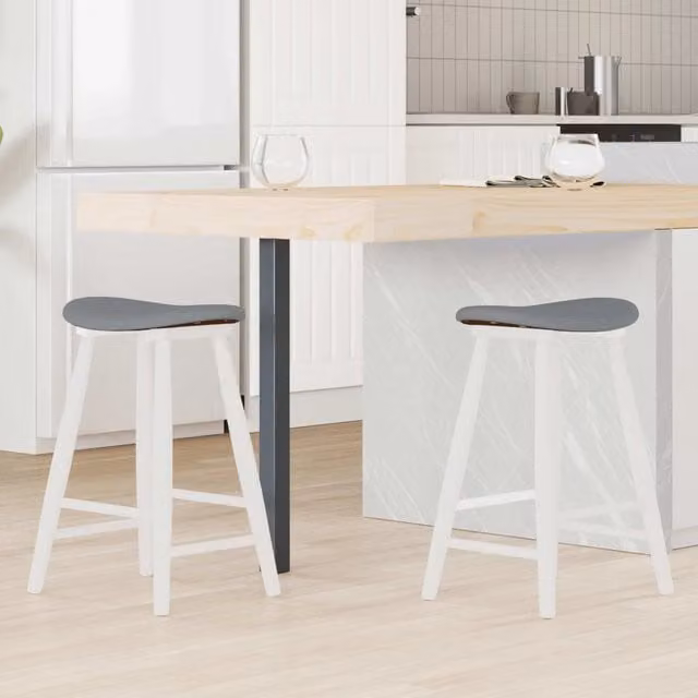 Set di 2 sedie da pranzo mid-century vidaXL in legno e tessuto bianco L/P/H: 46 x 37 x 63 cm
