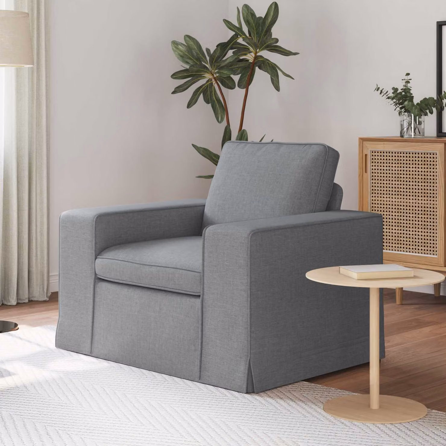 vidaXL Divano in tessuto grigio con struttura in metallo L: 103 cm, P: 80 cm, H: 82 cm – 1