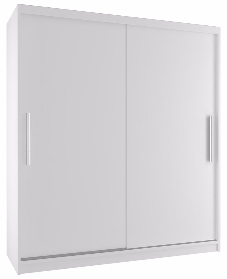 BELINI Verona, armadio scorrevole da 133 cm, bianco opaco - armadio per l'ingresso con asta appendiabiti, ideale per la camera da letto