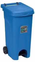 Bidone con pedale Urban Quadro Stefanplast Blu 80 l