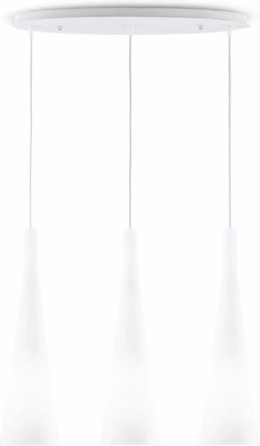 Sospensione Moderna Milk Vetro Bianco 3 Luci E27