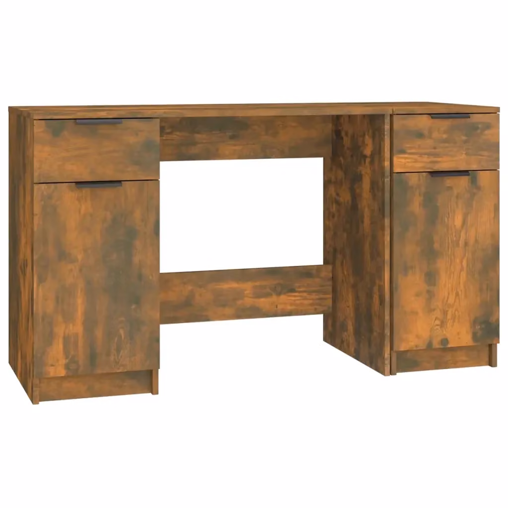 Scrivania con Mobile Laterale vidaXL in Legno Rovere Fumo Marrone per Home Office – 2