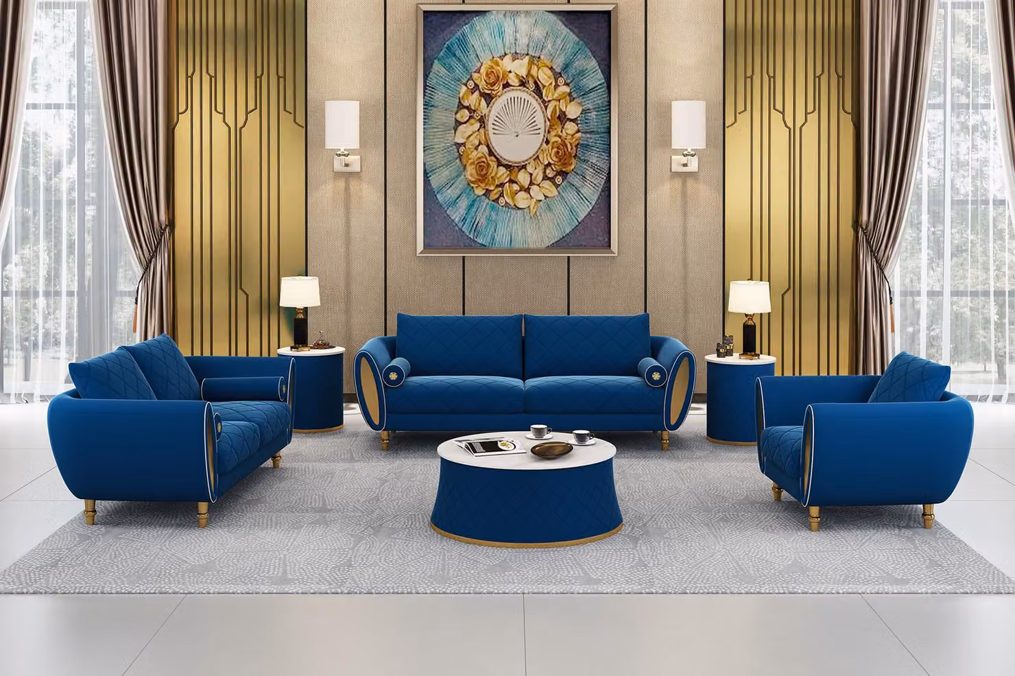 Sofagarnitur 3 2 1 Sitzer Set Design Sofa Polster Couchen Couch Modern Garnitur