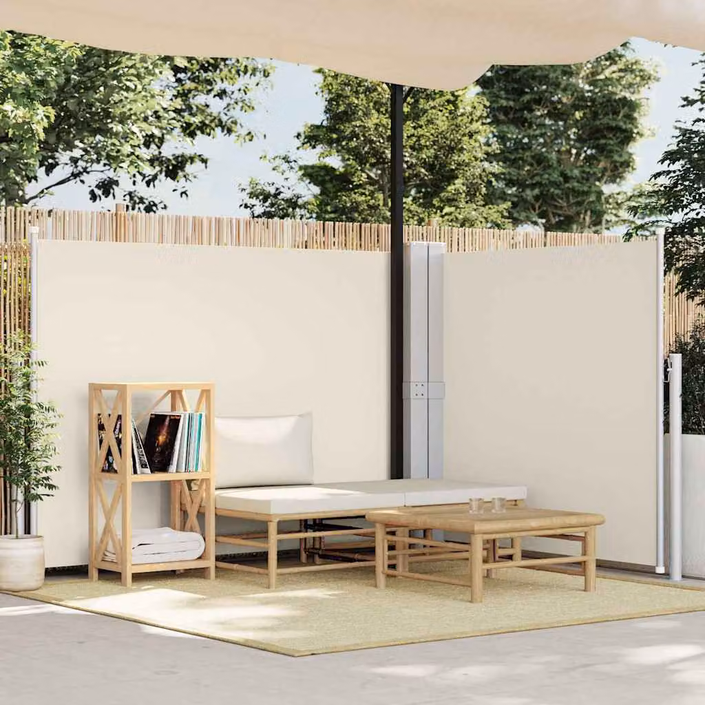 vidaXL Tenda Laterale Retrattile Beige L: 1000 cm, H: 140 cm