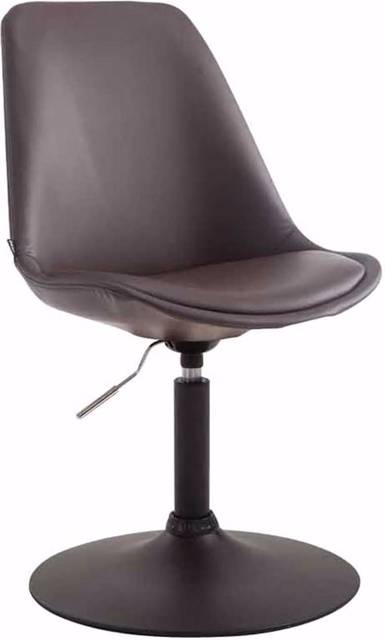Sedia da pranzo in Pelle finta - Sedia moderna - Regolabile in altezza e girevole a 360° | Colore: Marrone | Colore base: Nero