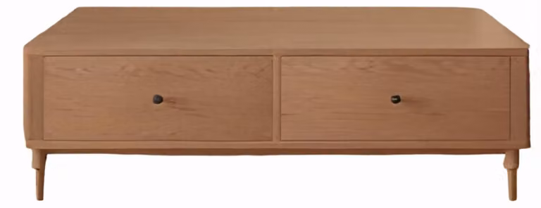 Tavolino da caffè marrone, design pratico, con 2 cassetti