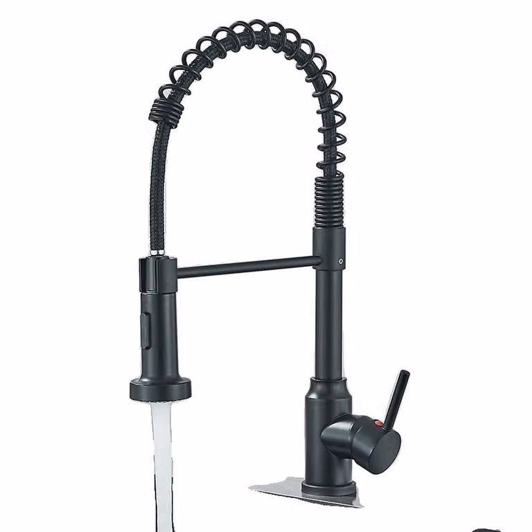 Rubinetto da cucina, design flessibile, getto orientabile a 360° e modalità di spruzzo, nero