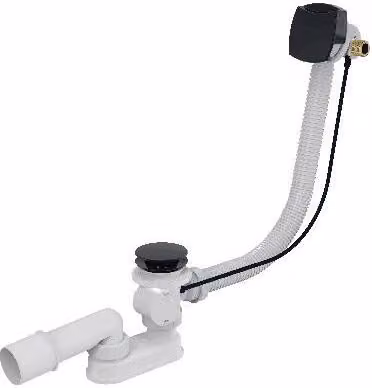 kielle Set di scarico - Set di scarico e troppopieno per vasca con riempimento, lunghezza 570 mm, nero opaco 11601034
