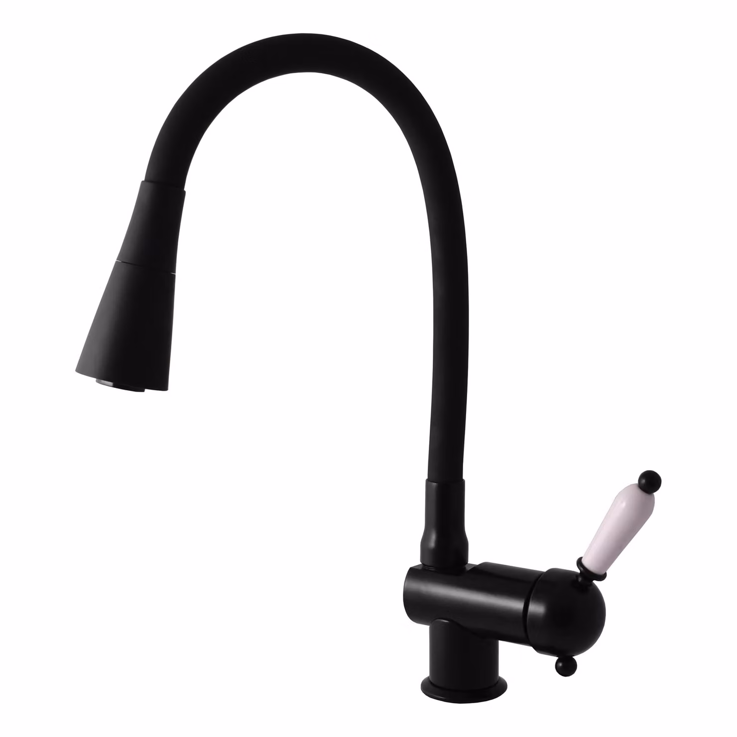 RAV Slezák Miscelatore per lavello con braccio flessibile e doccia - nero opaco L508/13CMAT Colore: nero opaco, Dimensione: 1/2''