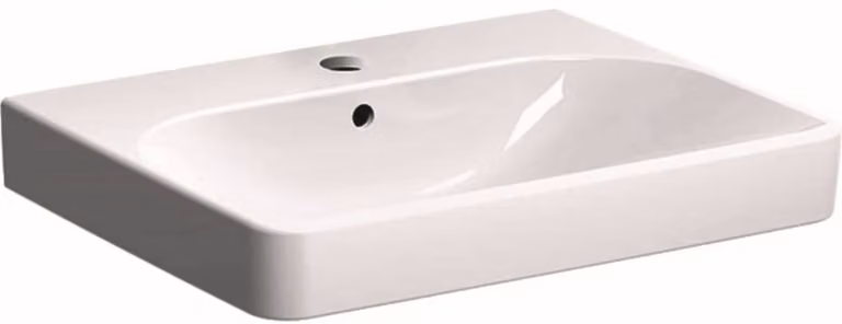 Geberit Smyle Square lavabo 500229, 60x48cm, avec trou pour robinetterie et trop-plein, 500.229.01.1, 500.229.01.1