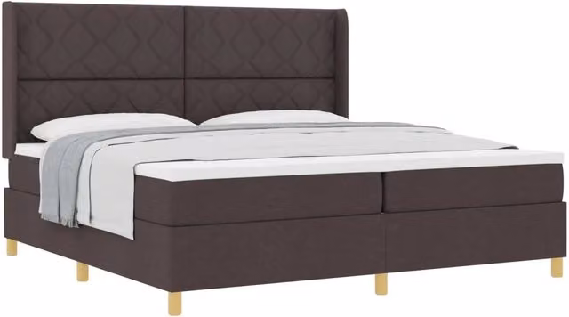 Letto moderno con materasso a molle vidaXL in tessuto marrone e oro L/P/H: 200 x 200 x 280 cm