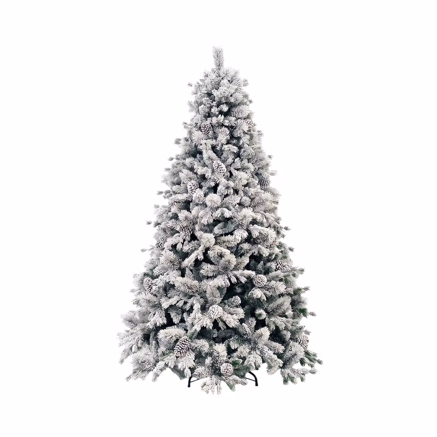 Albero di Natale Artificiale Innevato Monte Pamir VESTIAMO CASA, Colore Bianco e Verde, Altezza: 180 cm, Diametro alla base: 129 cm – 1
