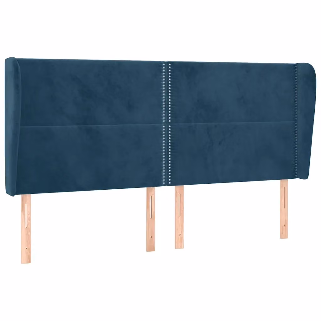 Testiera ad Orecchio vidaXL in Velluto Blu Scuro L: 203 cm, P: 23 cm, H: 118/128 cm – 2
