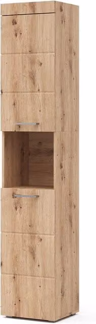 Mobile bagno alto Luna Vicco in rovere marrone con ante a battente e ripiani interni L 37 cm x H 190 cm