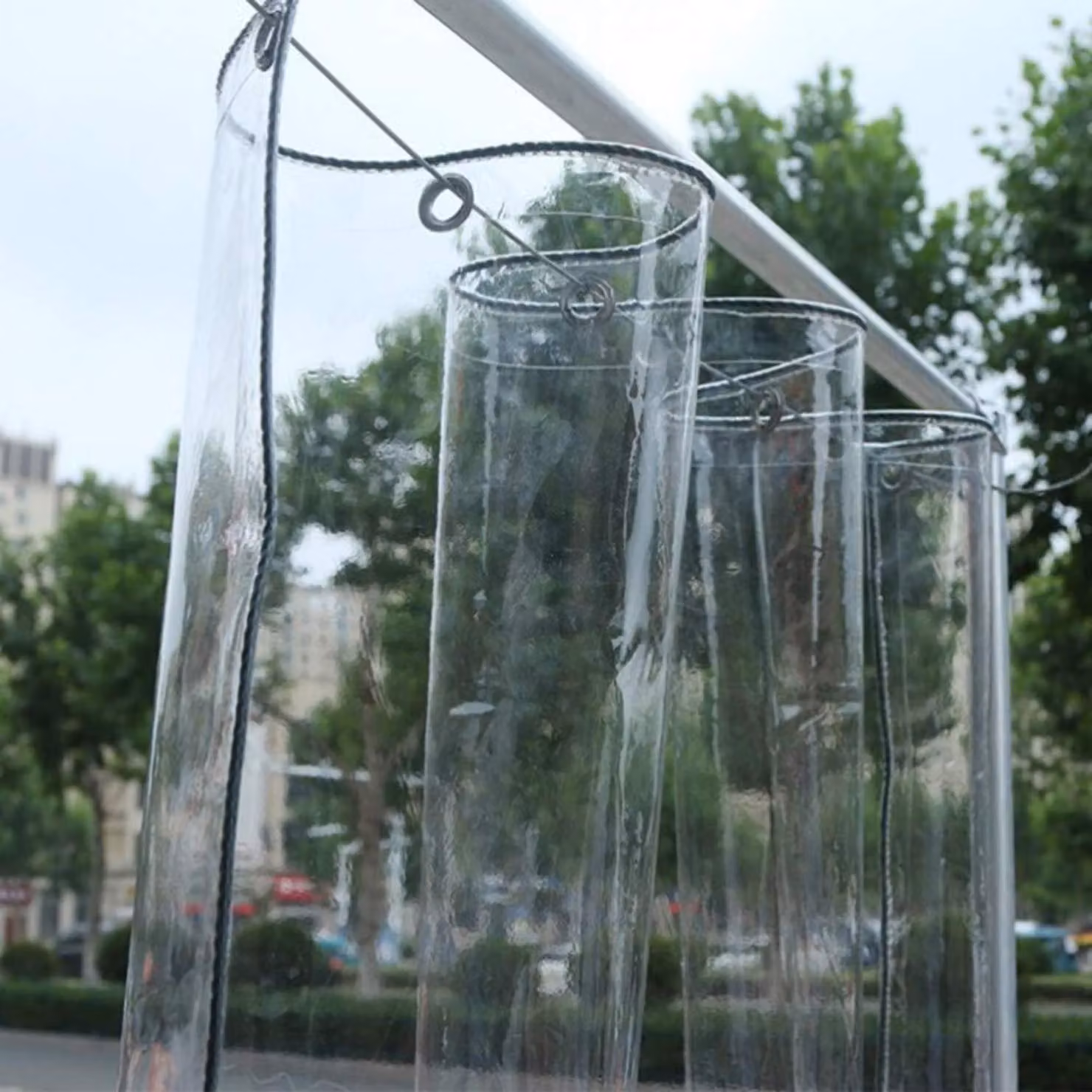 Telo trasparente in PVC per serre, dimensioni 2 m x 3 m, con occhielli, impermeabile e pieghevole
