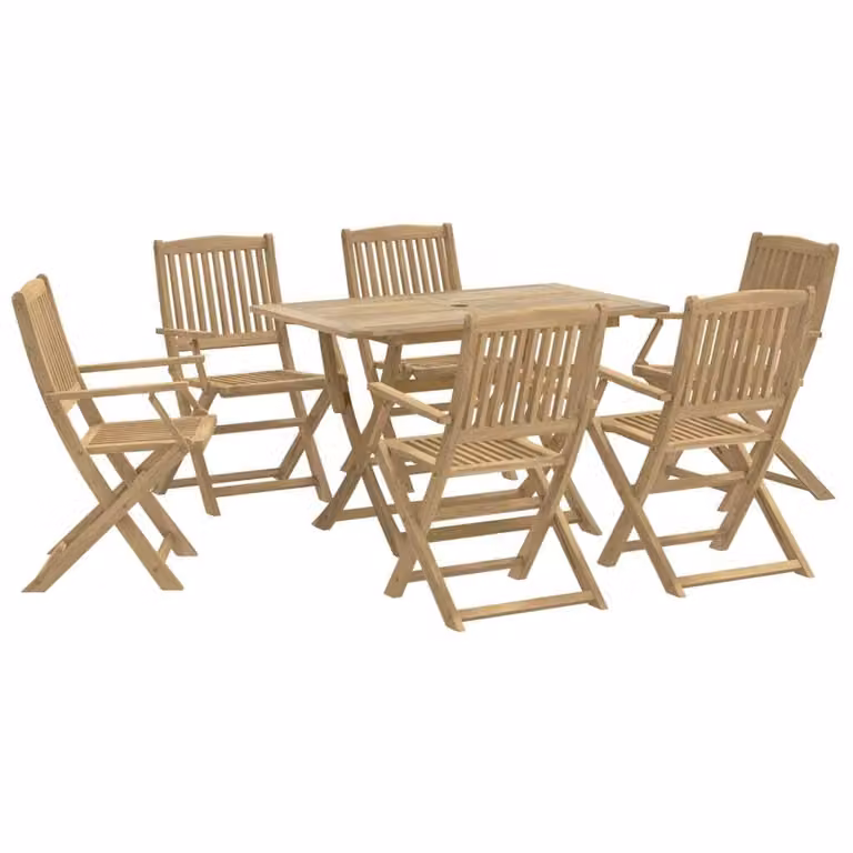Set da Pranzo da Giardino 7 pz in Legno Massello di Acacia