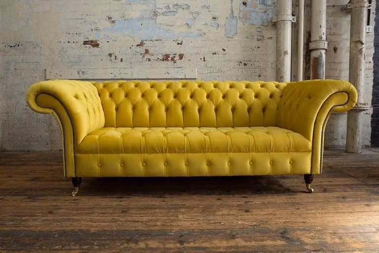 Chesterfield 3 Sitzer Couch Polster Sitz Leder Couchen Sofas Sofa