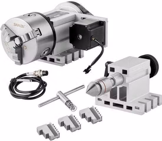 Mandrino divisore da 100 mm - 3 ganasce, con rapporto di riduzione 6:1 - Accessorio per fresatrici CNC - Metallo