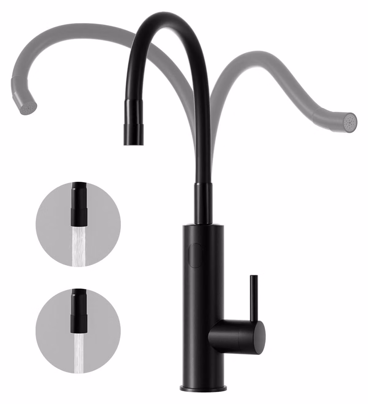 Rubinetto da cucina elettrico con resistenza integrata, 3200 W, display LCD, colore nero