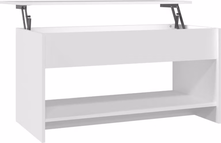 Tavolino da Salotto Bianco 102x50x52,5 cm in Legno Multistrato