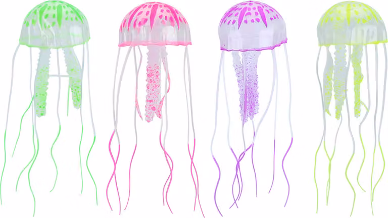4pcs silicone serbatoio di pesce galleggiante fluorescente simulazione artificiale medusa acquario paesaggistico decorazione