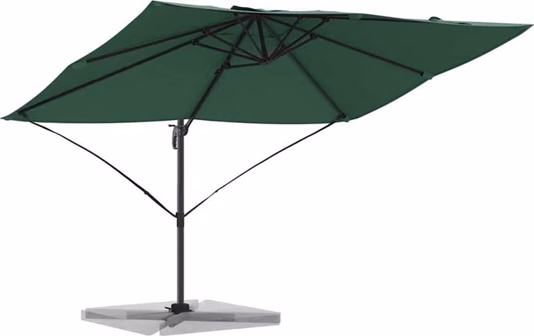 Ombrellone Verde 351 x 250 x 260 cm Poliestere e Alluminio
