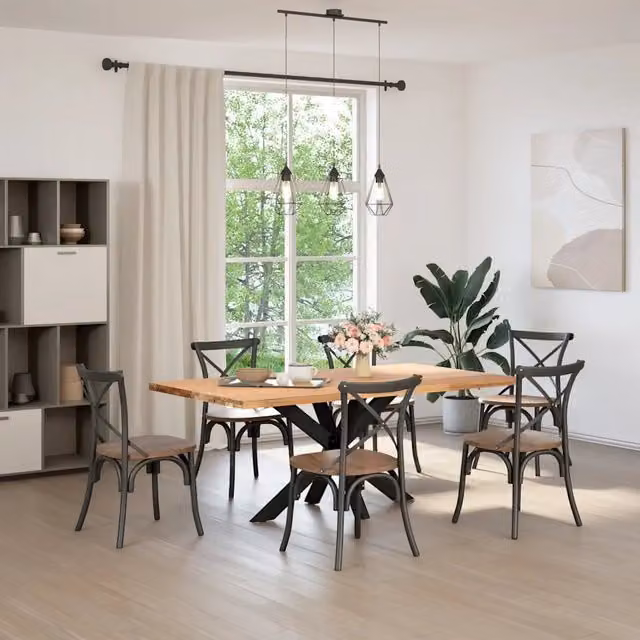 Gamba per Tavolo da Pranzo a Forma di Ragno in Acciaio Nero Opaco L: 120 cm, P: 68 cm, H: 72-73 cm